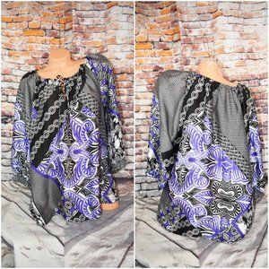 Syble Martin Plus Size 20W Blouse Top Circles